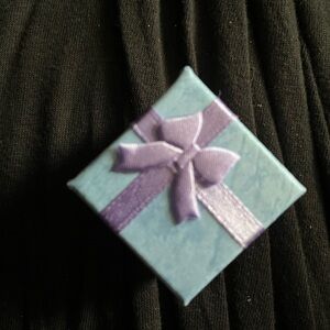 Blue Gift Box with Purple Ribbon
